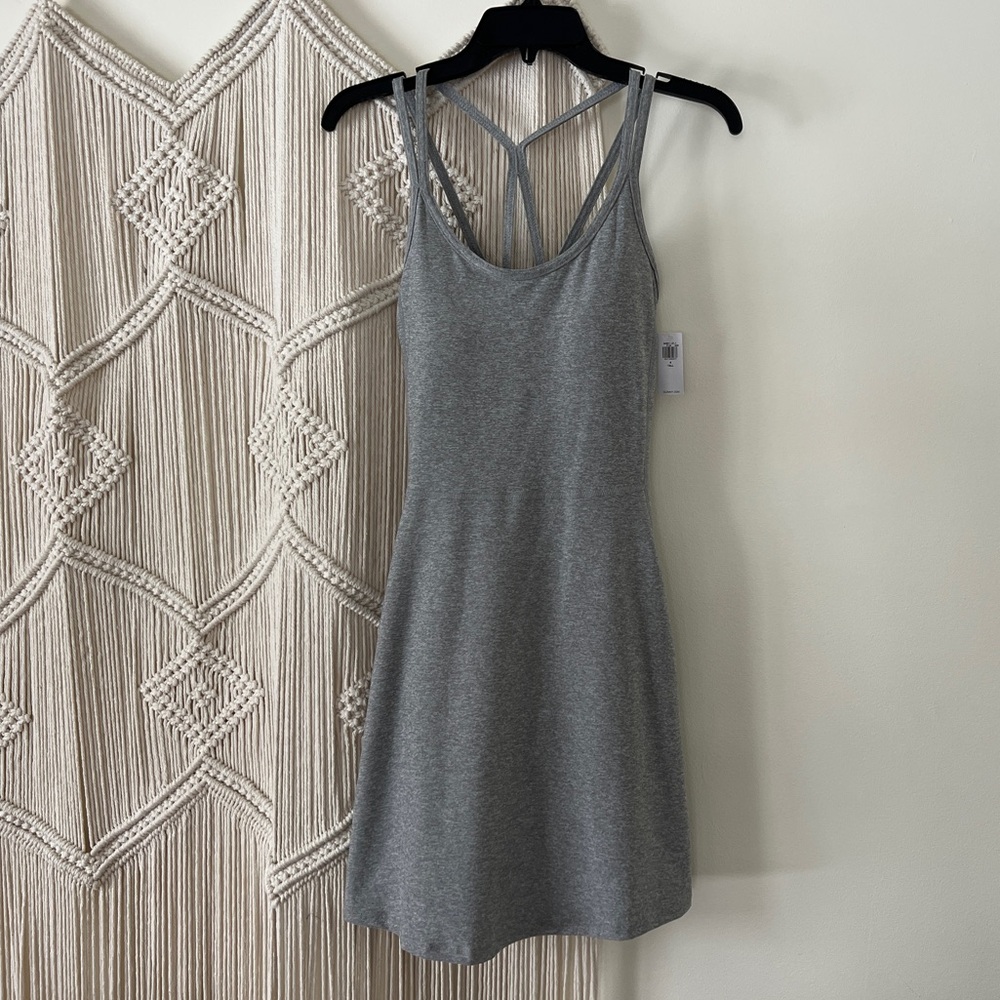 *Old Navy Gray Sports Tennis One Dress w/ Shorts & Bra Built In S Tall NWT